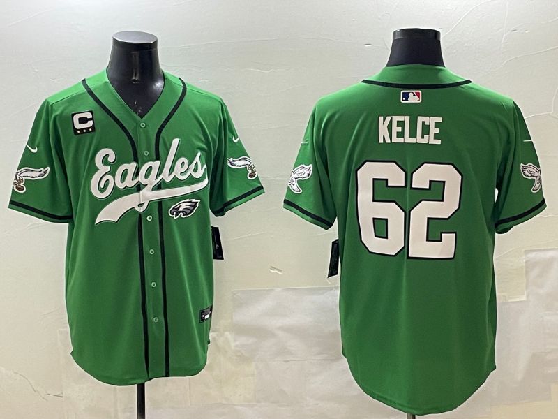 Men Philadelphia Eagles 62 Kelce Green three generations Jointly Name 2025 Nike Limited NFL Jersey style 7